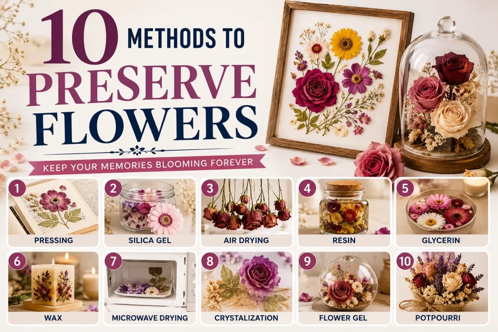 10 methods to preserve flowers