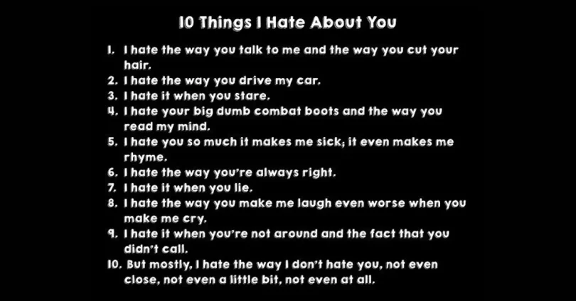 10 things i hate about you poem