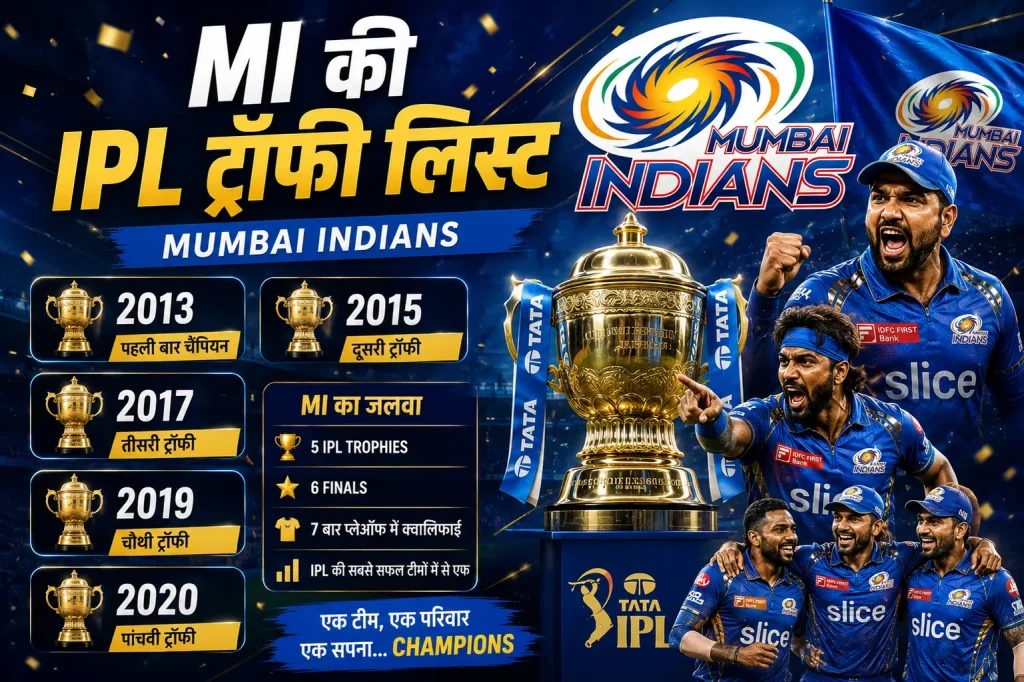 MI की IPL ट्रॉफी लिस्ट
