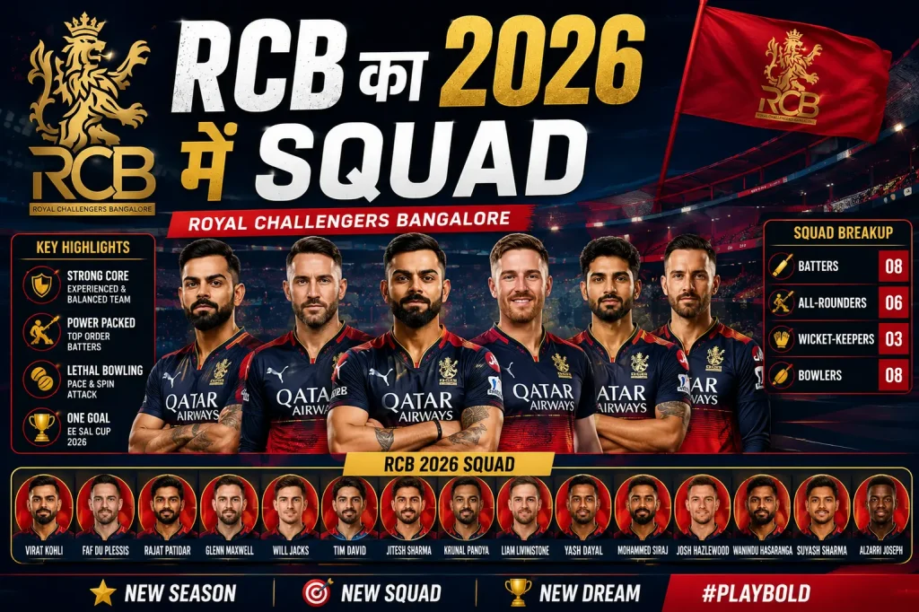 RCB का 2026 में Squad