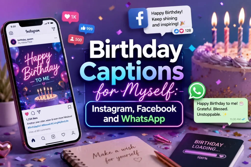 birthday captions for myself instagram facebook and whatsApp