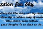 caption for sky