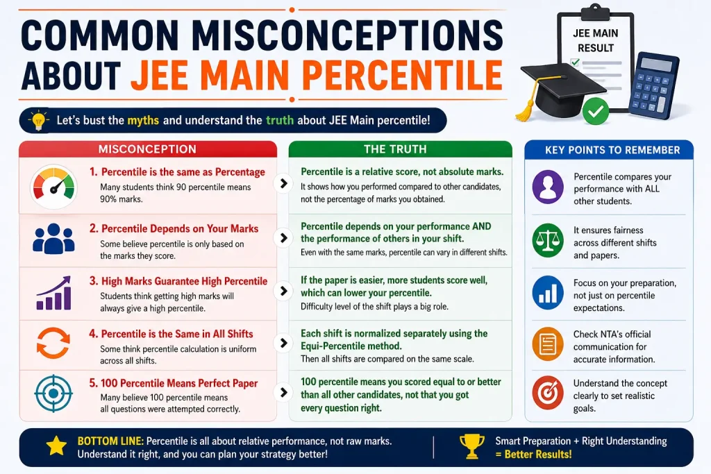 common misconceptions about jee main percentile
