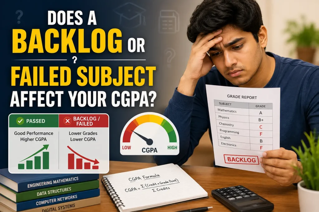 does a backlog or failed subject affect your cgpa
