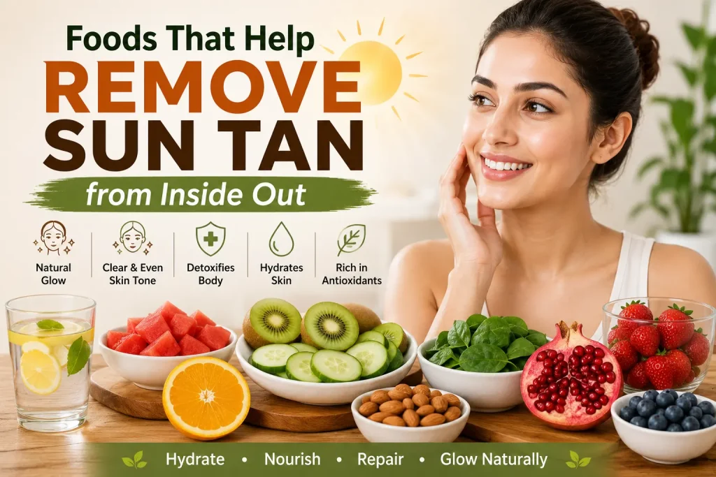 foods that help remove sun tan from inside out