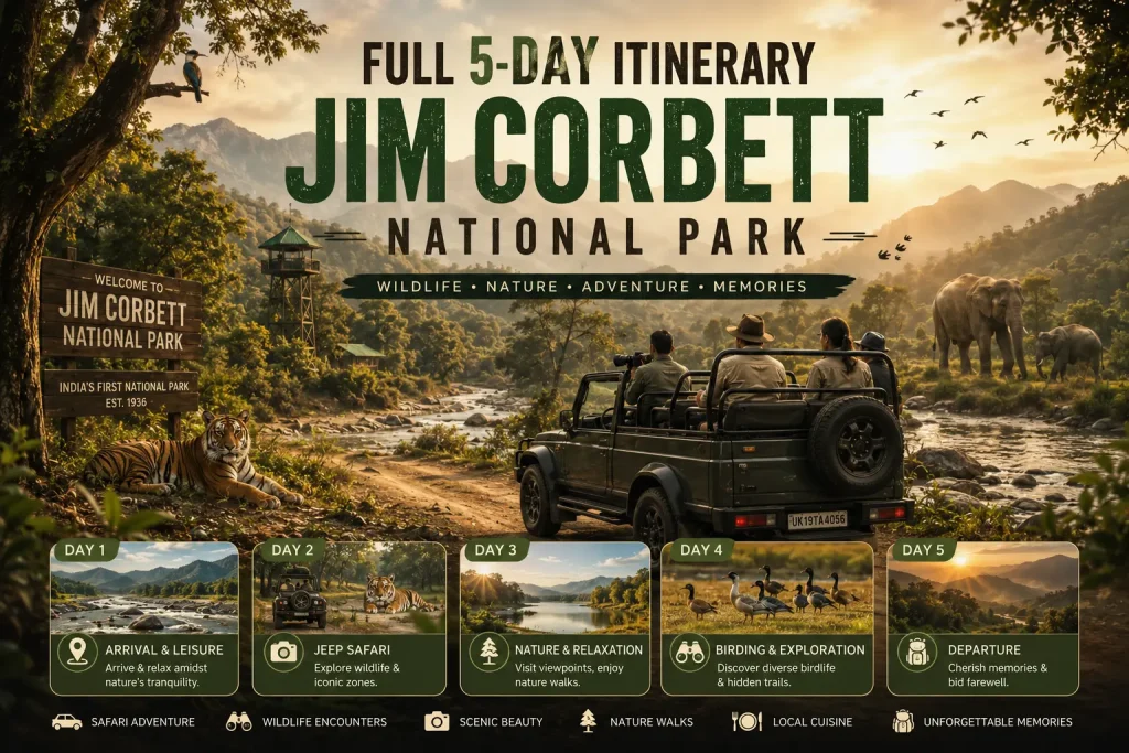full 5 day itinerary jim corbett national park