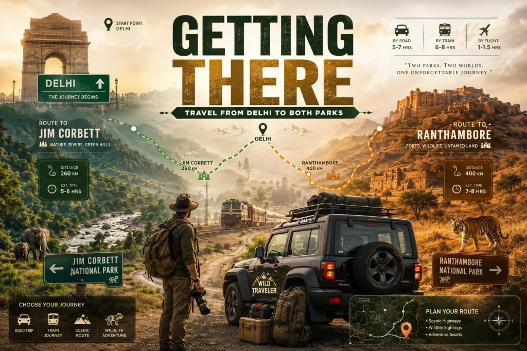 getting there travel from delhi to both parks