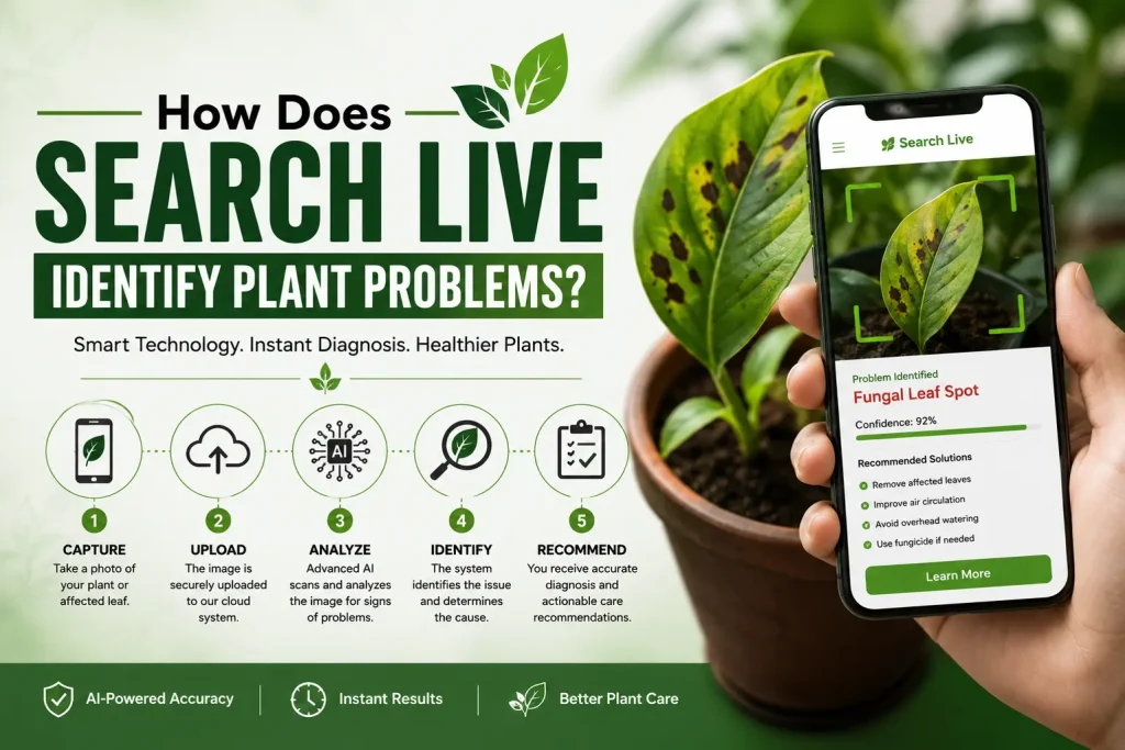 how does search live identify plant problems