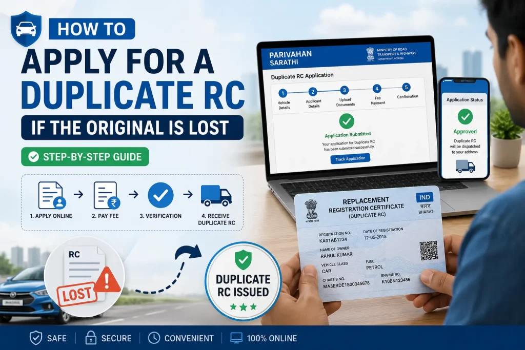 how to apply for a duplicate rc if the original is lost