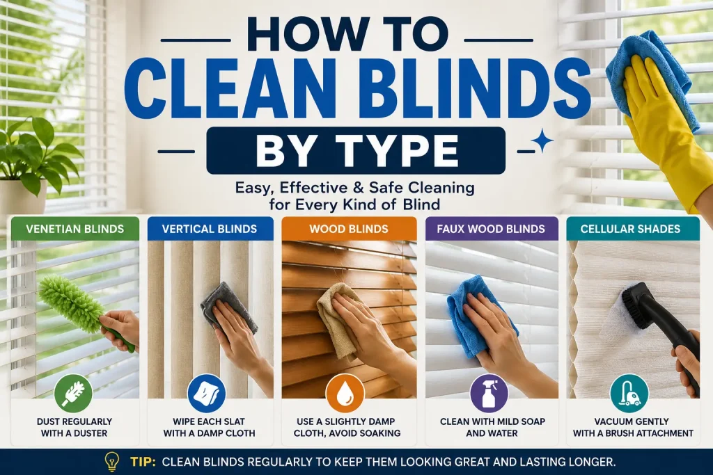 how to clean blinds by type