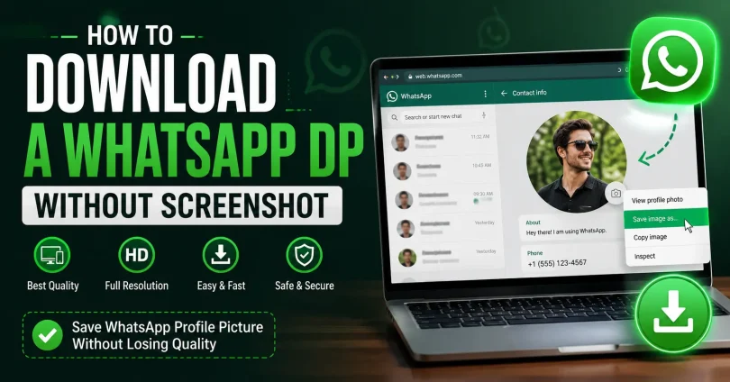 how to download whatsapp dp without screenshot