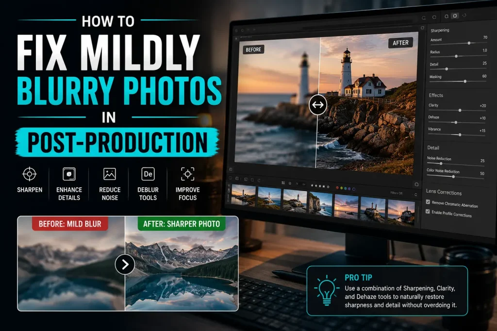 how to fix mildly blurry photos in post production