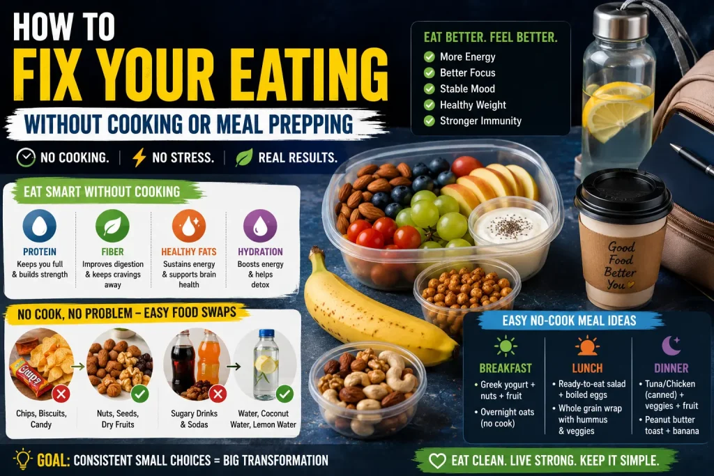 how to fix your eating without cooking or meal prepping