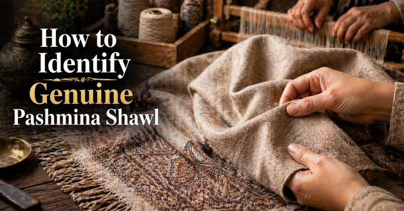 how to identify if the pashmina shawl i am buying is genuine