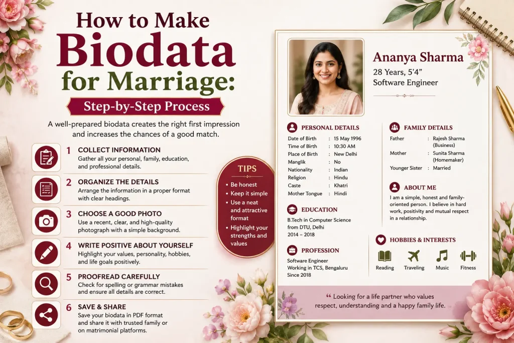 how to make biodata for marriage step by step process