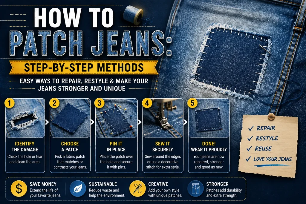 how to patch jeans step by step methods