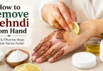how to remove mehndi from hand