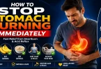 how to stop stomach burning immediately