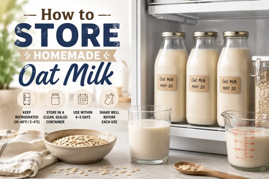 how to store homemade oat milk