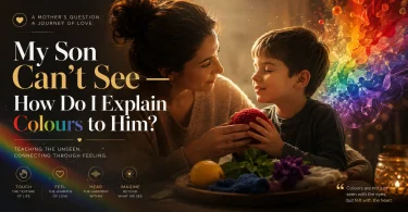 my son can't see. how do i explain colours to him