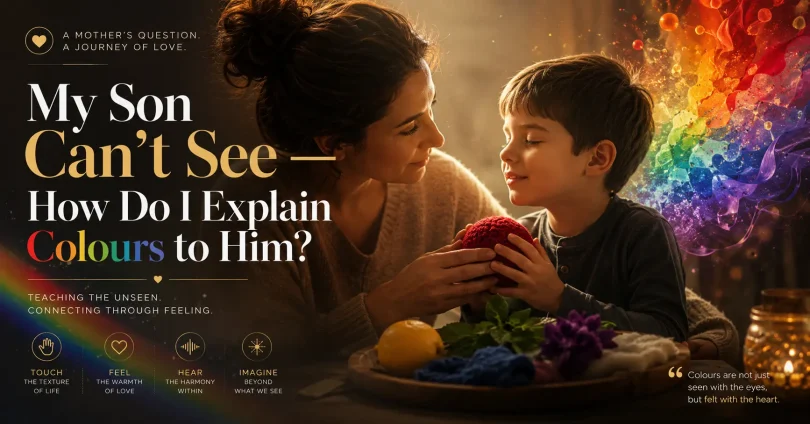 my son can't see. how do i explain colours to him