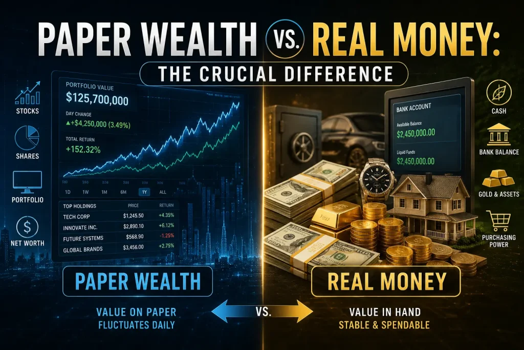 paper wealth vs. real money the crucial difference