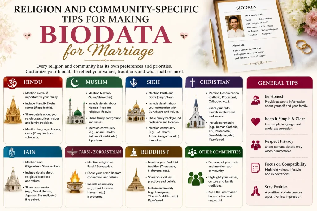 religion and community specific tips