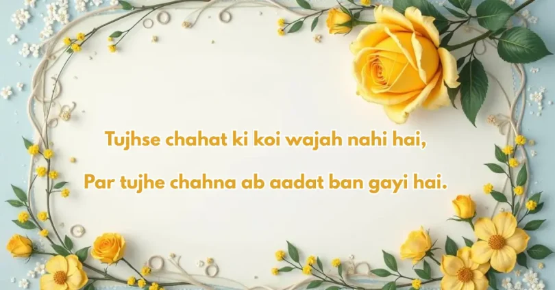 tujhse chahat ki koi wajah nahi hai, par tujhe chahna ab aadat ban gayi hai.