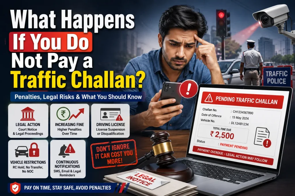 what happens if you do not pay a traffic challan