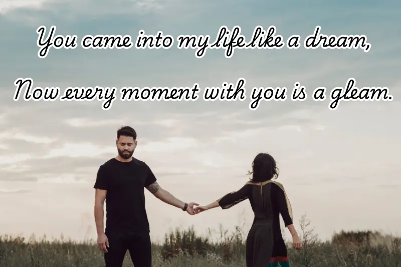 you came into my life like a dream, now every moment with you is a gleam.
