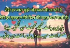 (تیری ہر بات مجھے محبت سی لگتی ہے، تیری ہر مسکراہٹ میرے دل کی راحت بن جاتی ہے۔)