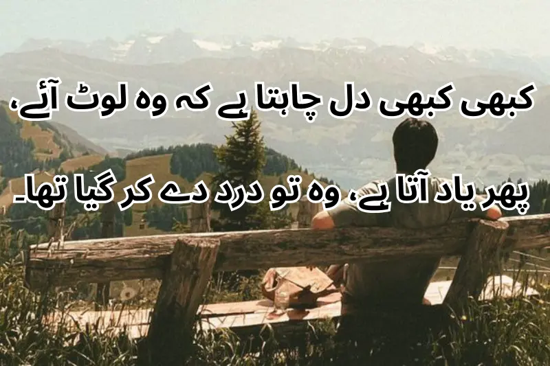 کبھی کبھی دل چاہتا ہے کہ وہ لوٹ آئے، پھر یاد آتا ہے، وہ تو درد دے کر گیا تھا۔