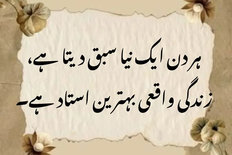 ہر دن ایک نیا سبق دیتا ہے، زندگی واقعی بہترین استاد ہے۔