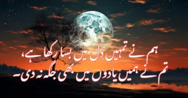 ہم نے تمہیں دل میں بسا رکھا ہے، تم نے ہمیں یادوں میں بھی جگہ نہ دی۔