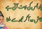 یاد اُس کی بہت آتی ہے، کاش وہ آ کر مجھ سے ملتا۔